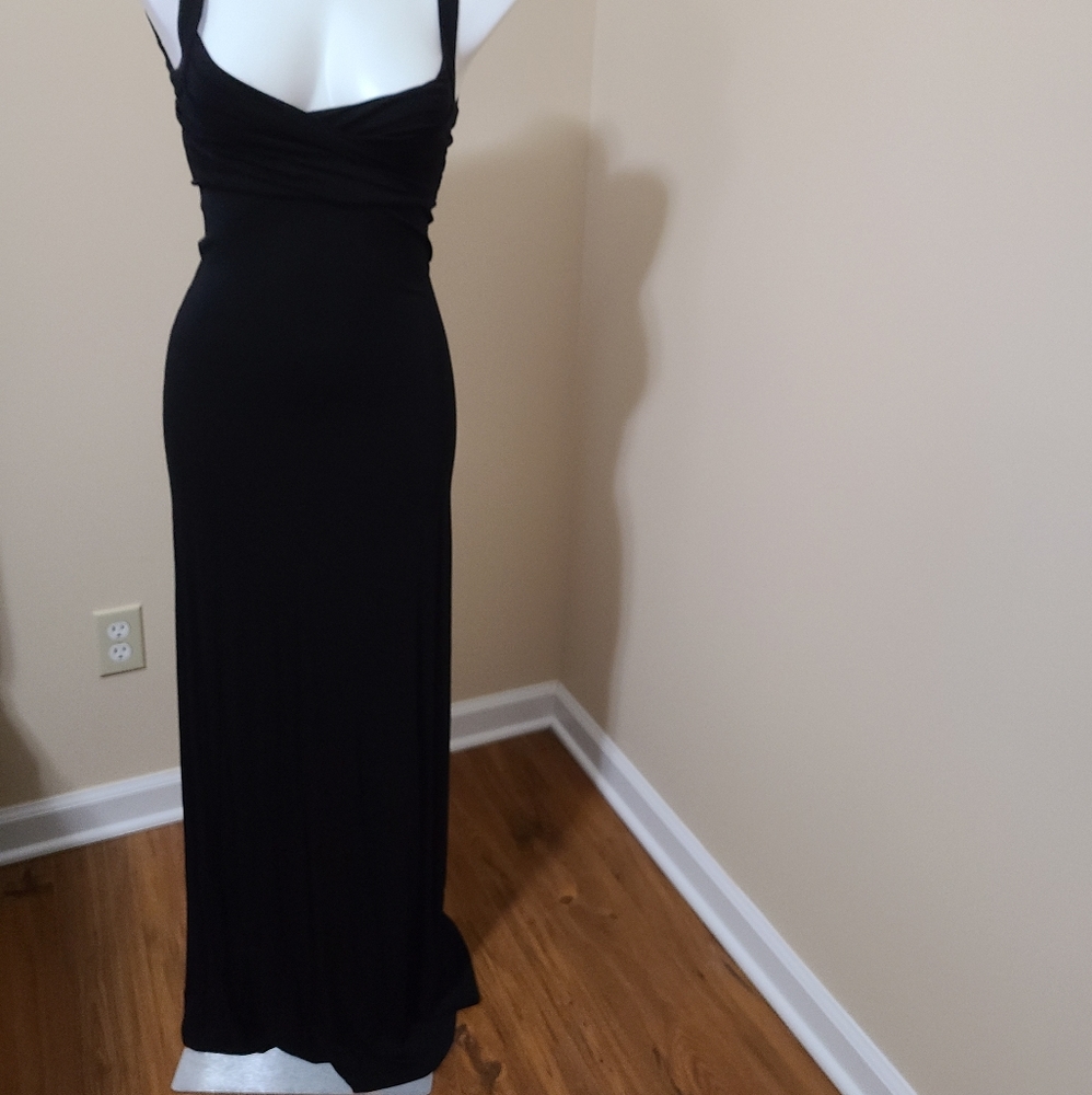 Floor length black maxi dress
